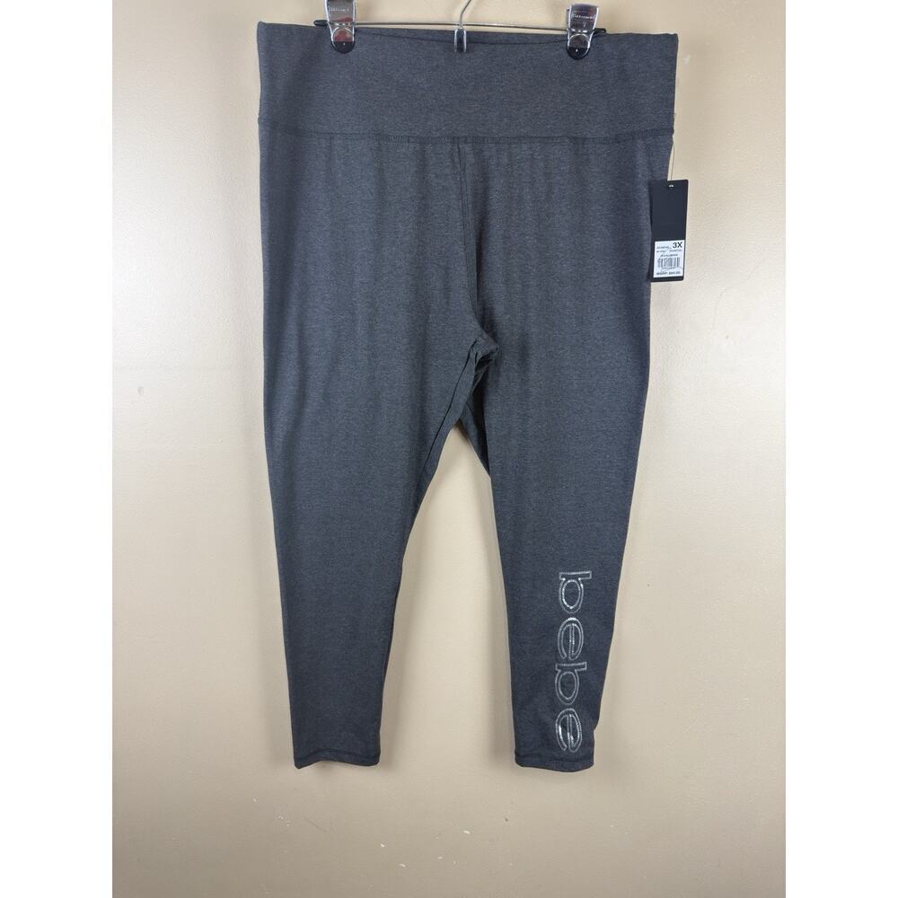 bebe Women's Leggings Gray Sequin Size 3X Sports Activewear NWT